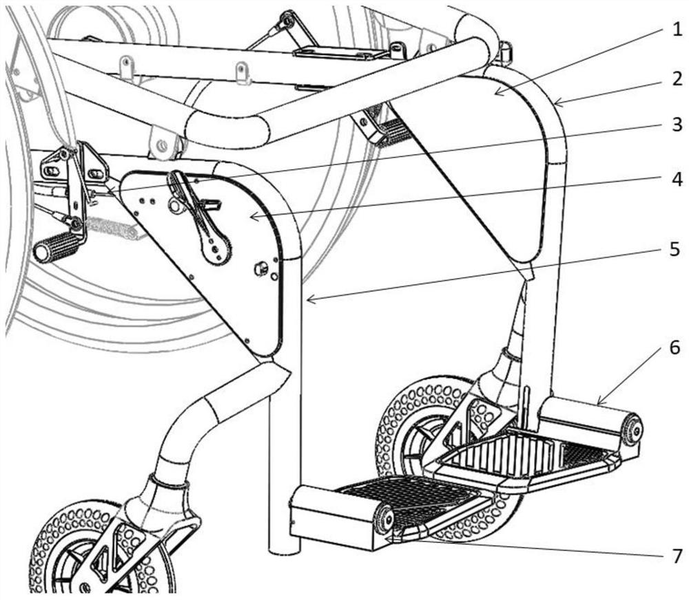 Wheelchair pedal folding mechanism