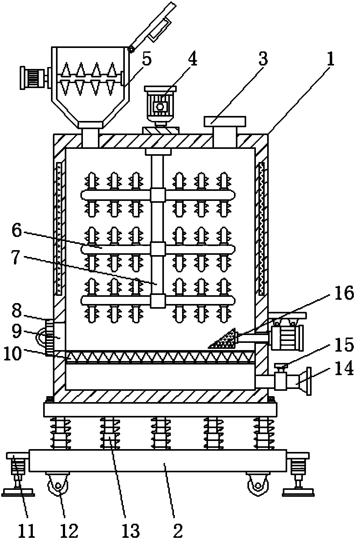 Slurry stirring device for coated fabric production