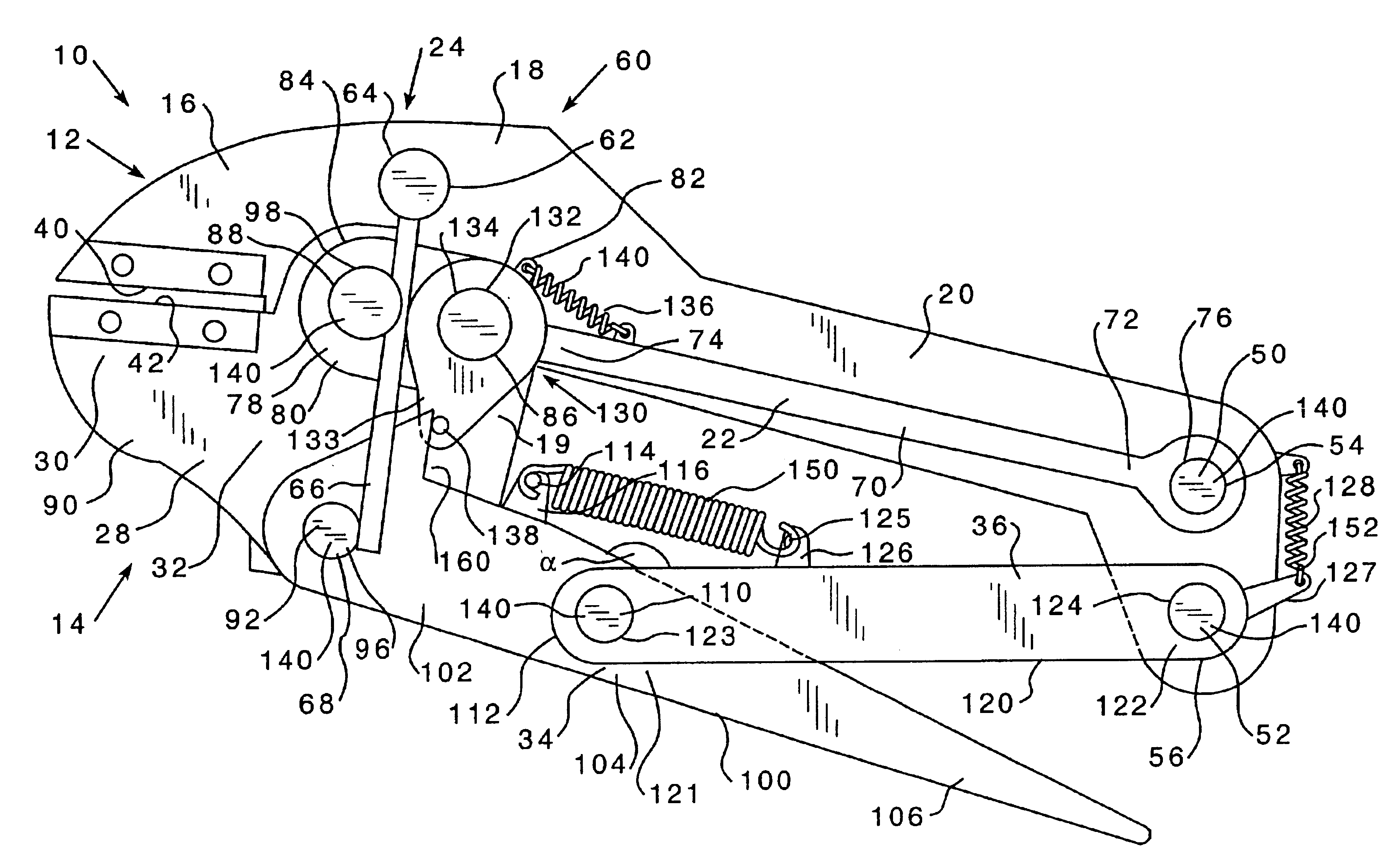 Self-adjusting hand tools utilizing a cam