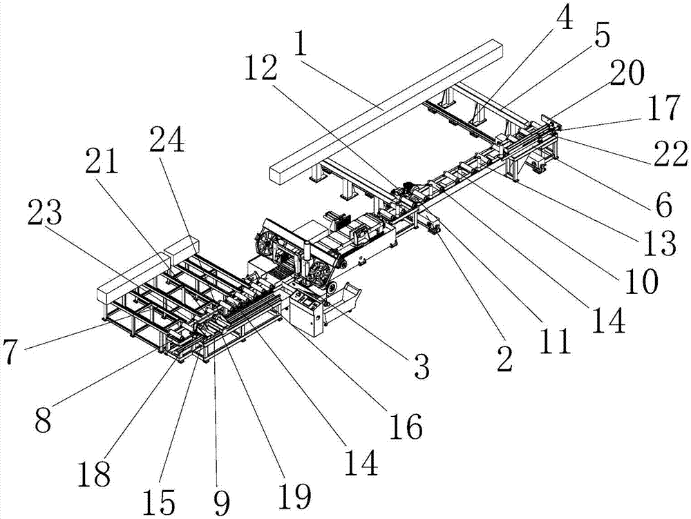 Full-automatic end face cutting assembly line of high-speed rail axle