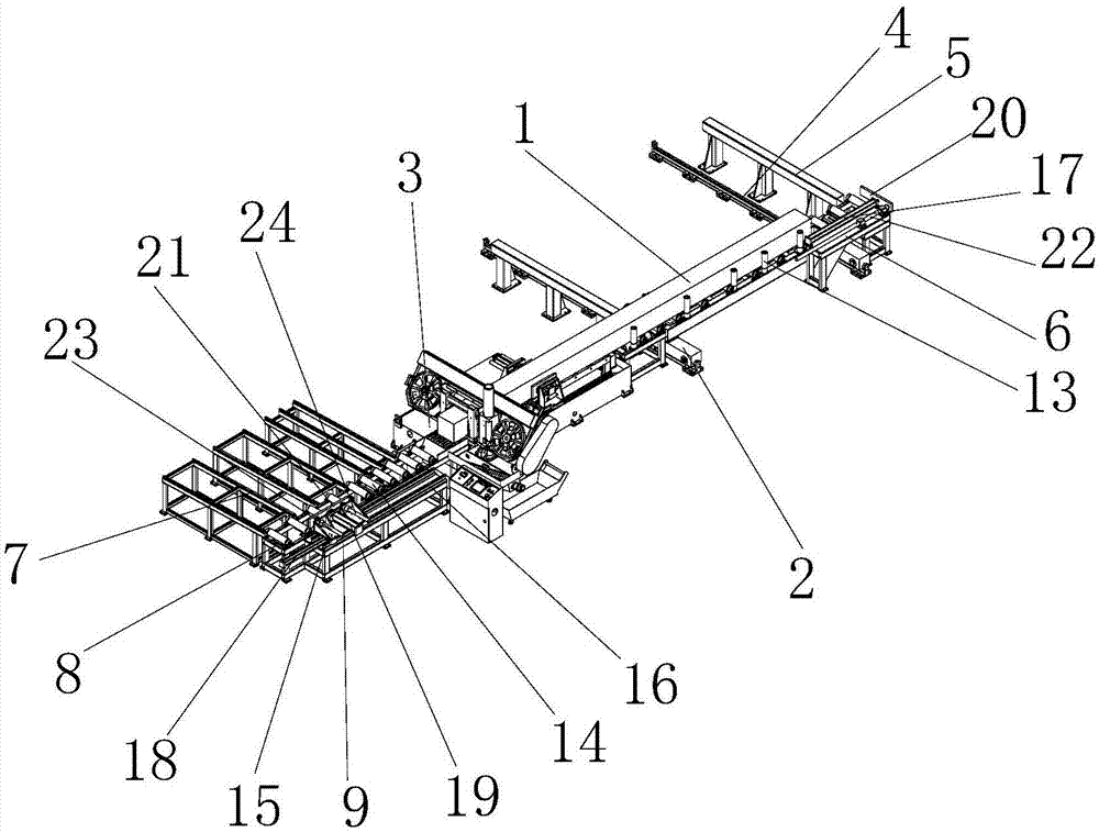 Full-automatic end face cutting assembly line of high-speed rail axle