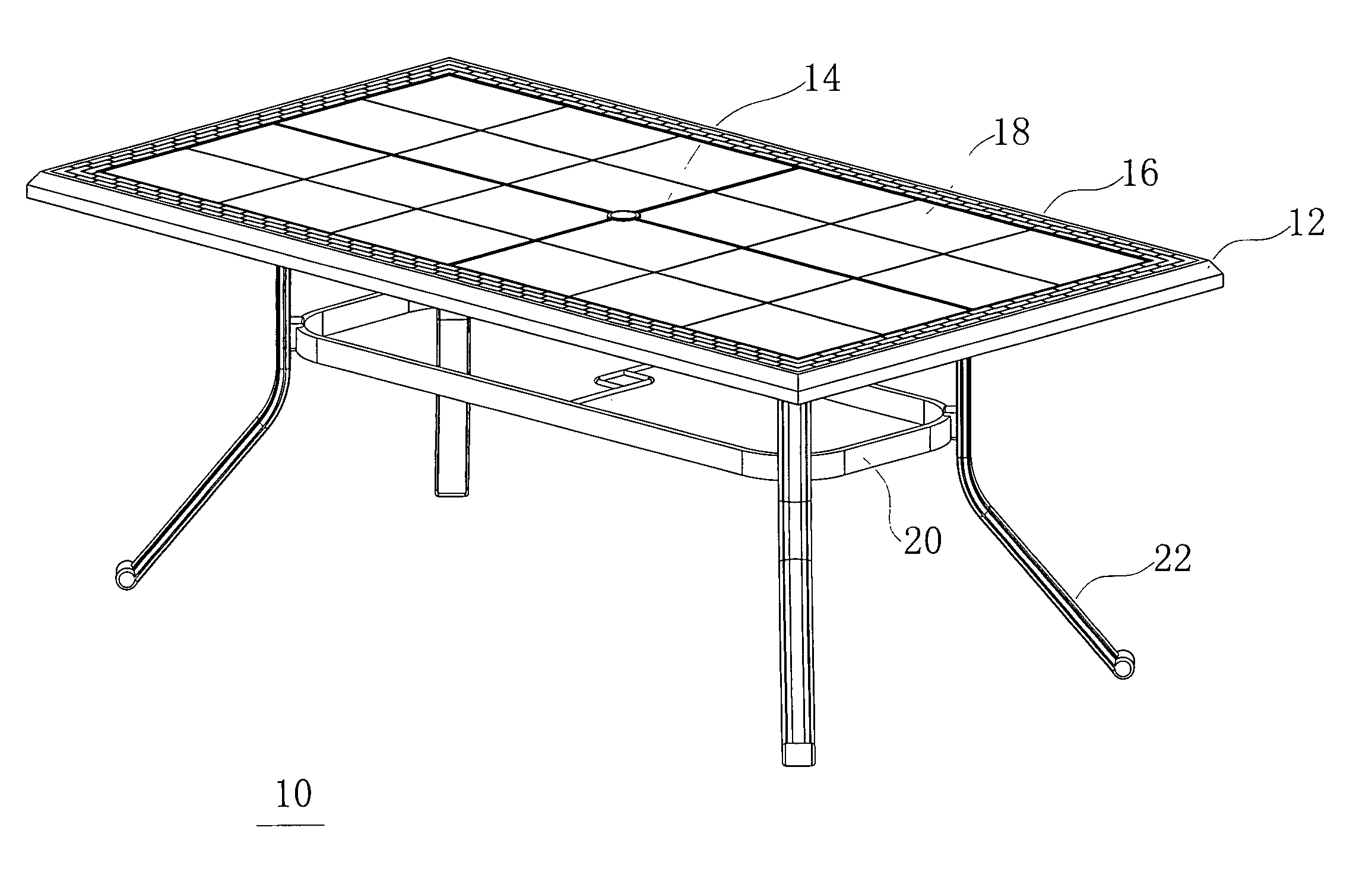 Method and apparatus for ornamental table top