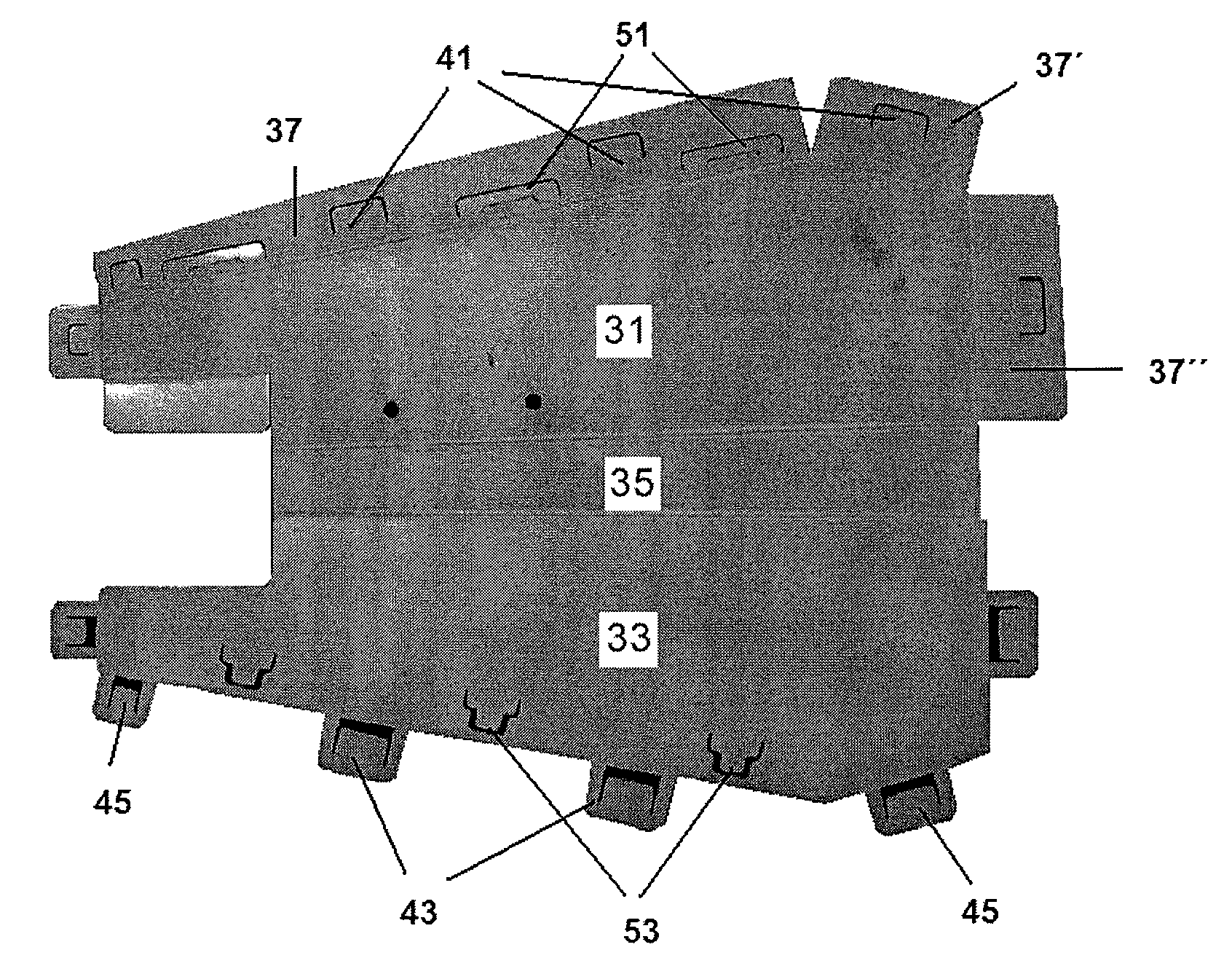 Airbag module for automotive vehicles with a foldable container