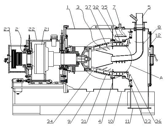 Multi-stage type helical screen continuous centrifuge