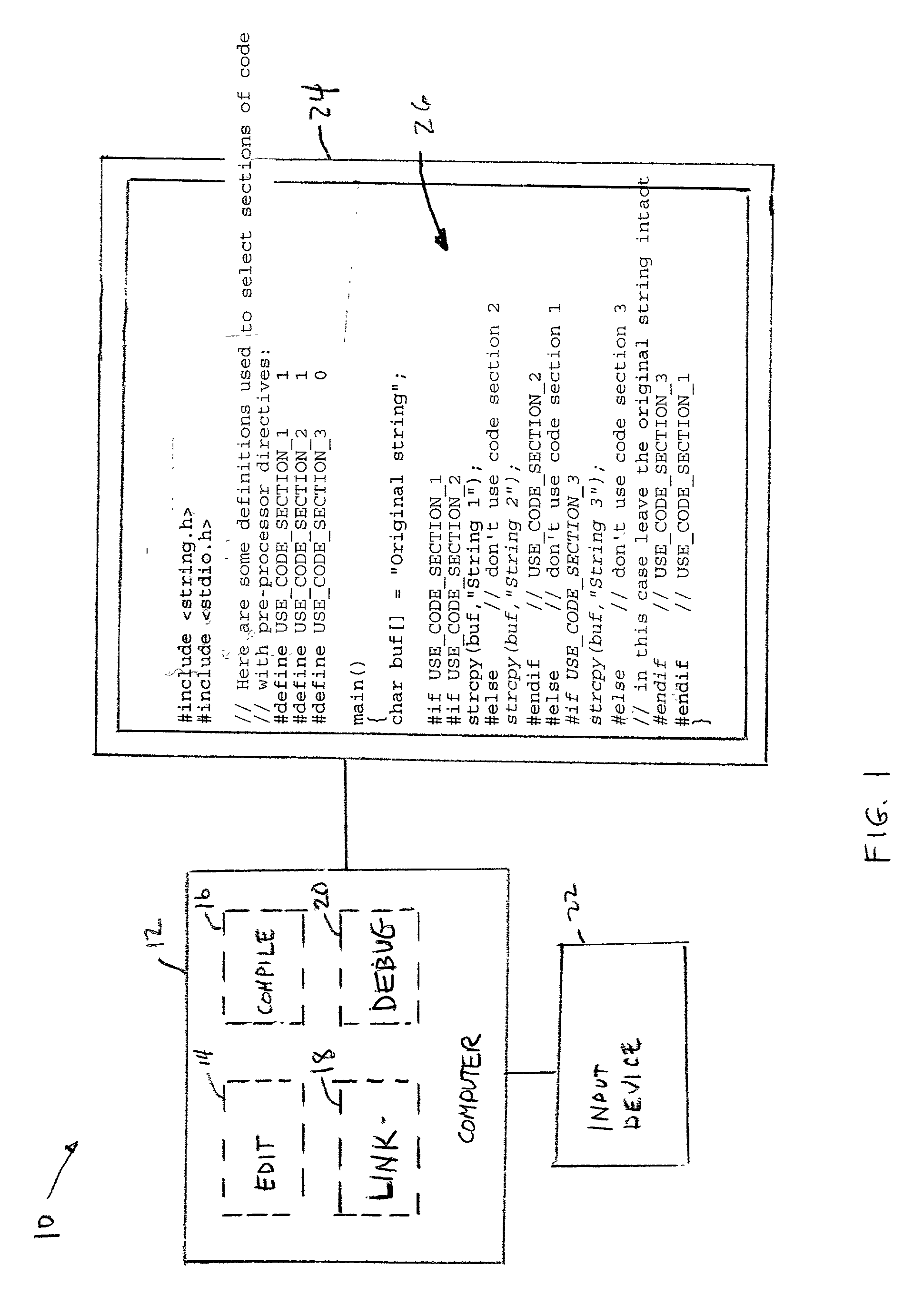 Design system and method having improved display of code