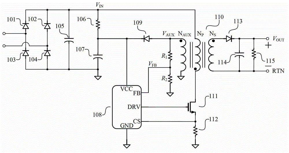 Circuit for realizing constant current control in primary control switch power converter