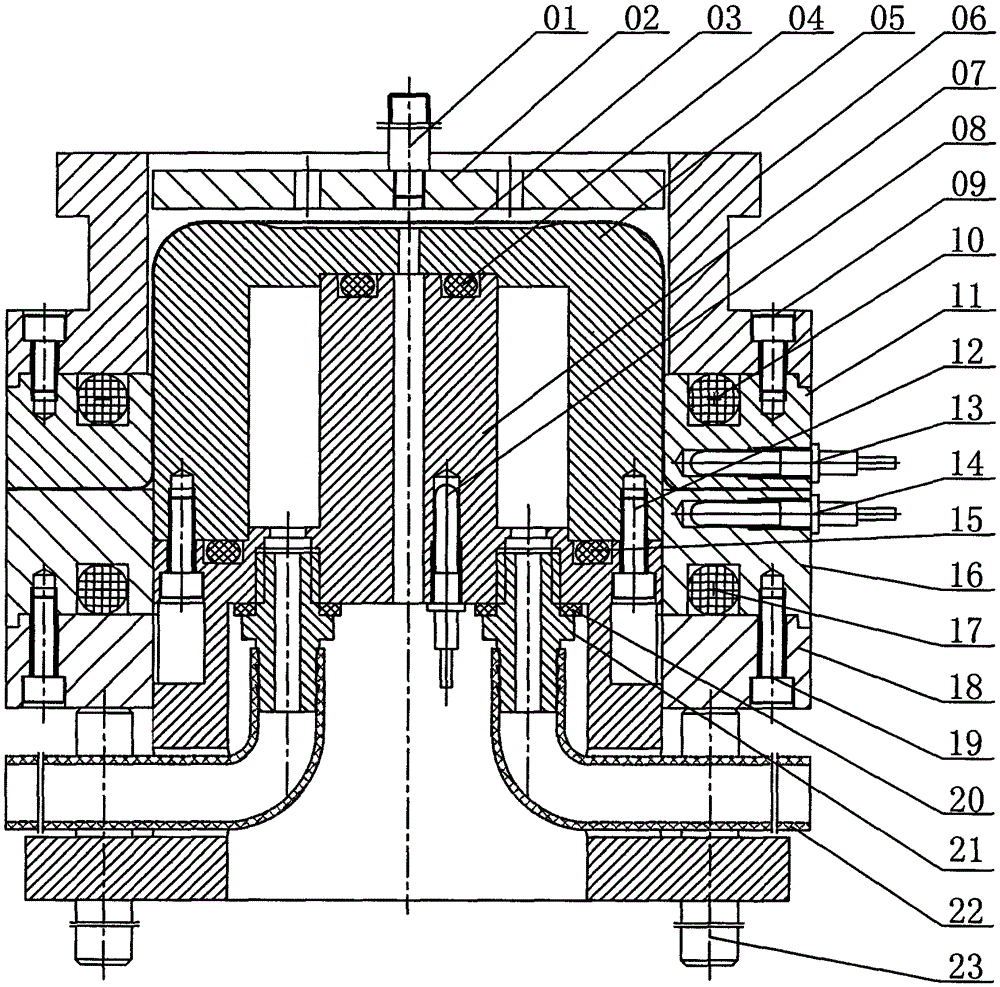 Temperature difference deep drawing die for stainless steel products