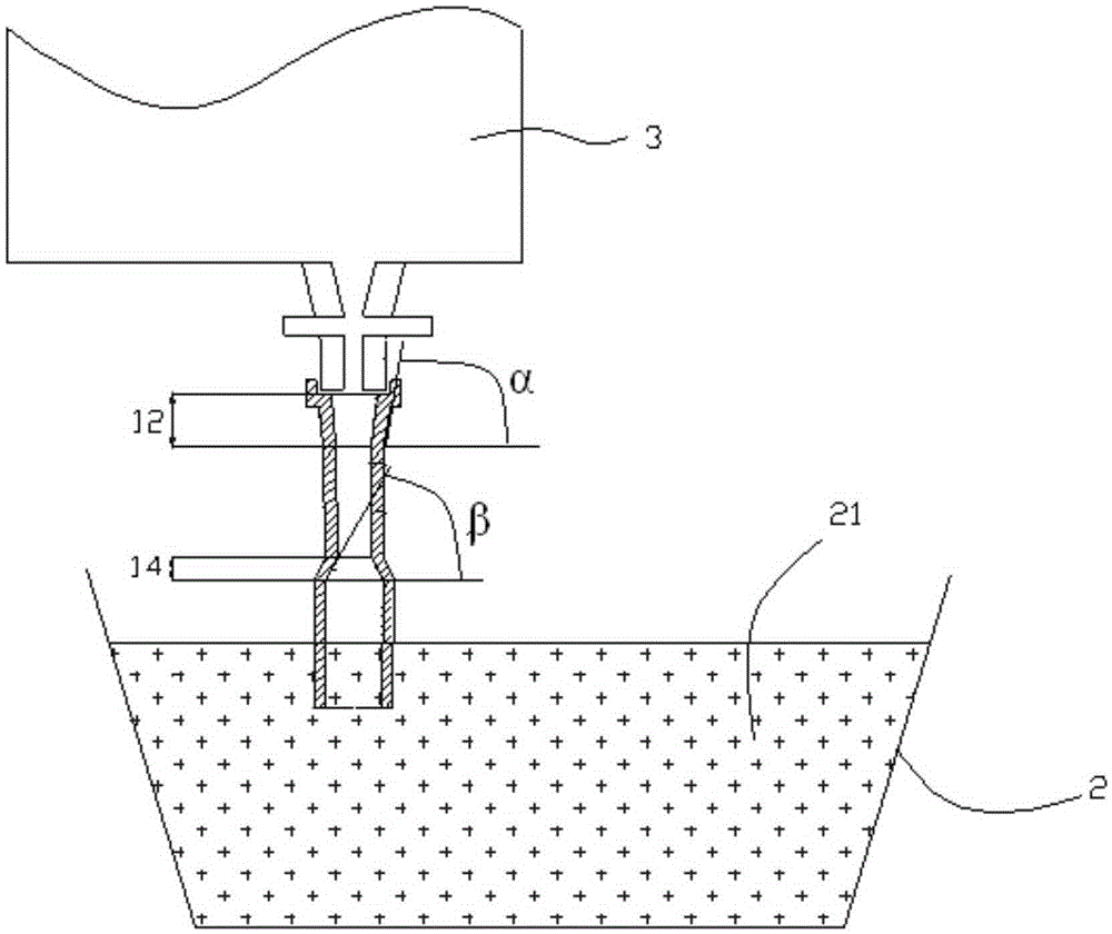 Pouring stream protecting device for pouring molten steel through large ladle in continuous casting