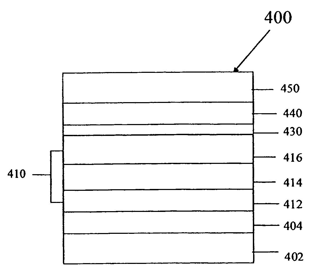 Organic light-emitting device with reduction of ambient-light-reflection by disposing a multilayer structure over a semi-transparent cathode