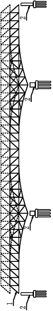 Method for constructing large-span continuous steel trussed girder bridge under low height limit condition