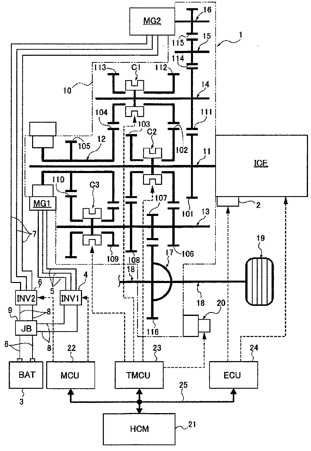 Energy management control device for hybrid vehicle