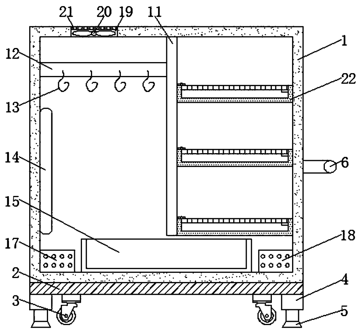 House mobile wardrobe capable of preventing moisture and removing smells