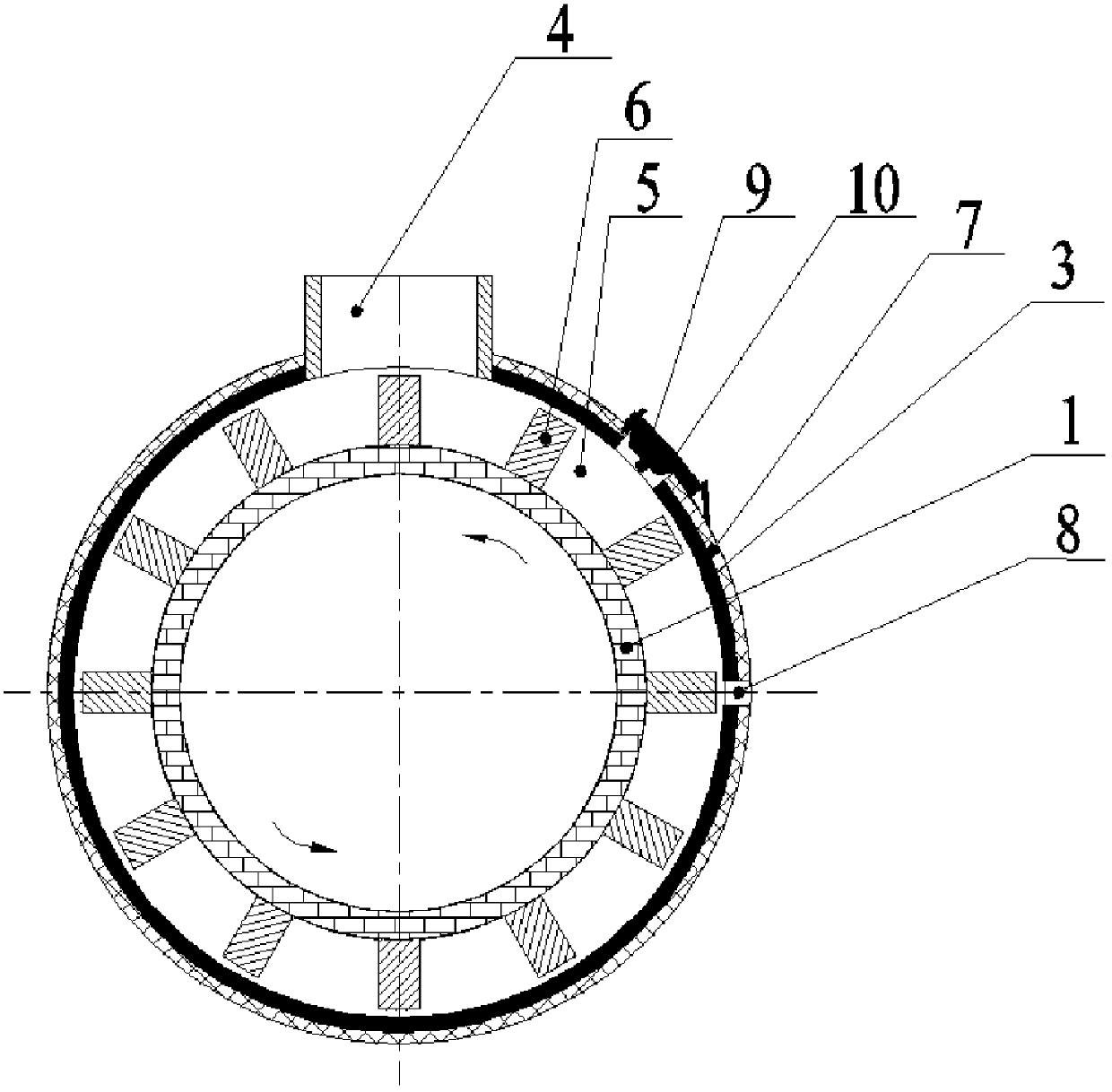 Cylinder wall residual heat recovery and heat transfer device of dry method cement rotary kiln