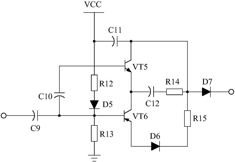 Frequency following type audio power amplification system based on frequency compensation circuit