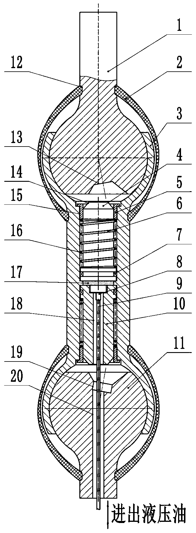 Ball head joint finger mechanism with flexible connection and hydraulic drive