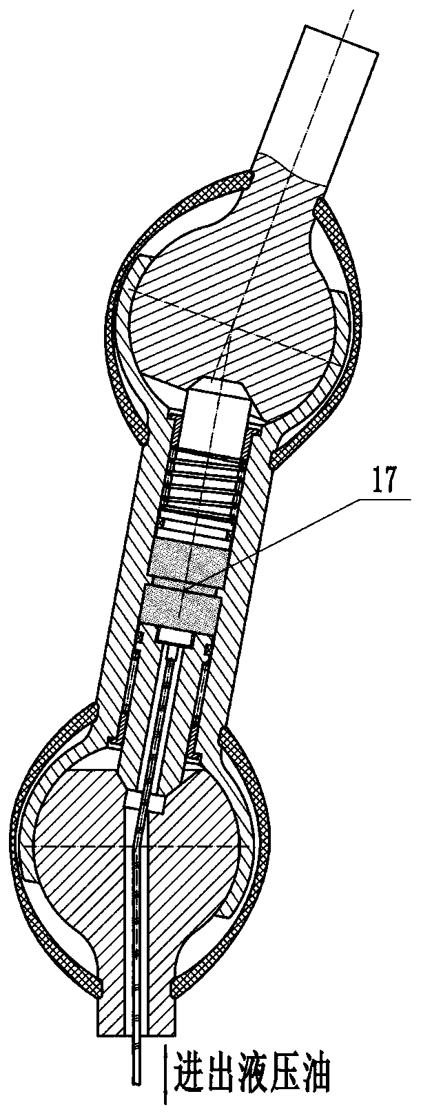 Ball head joint finger mechanism with flexible connection and hydraulic drive