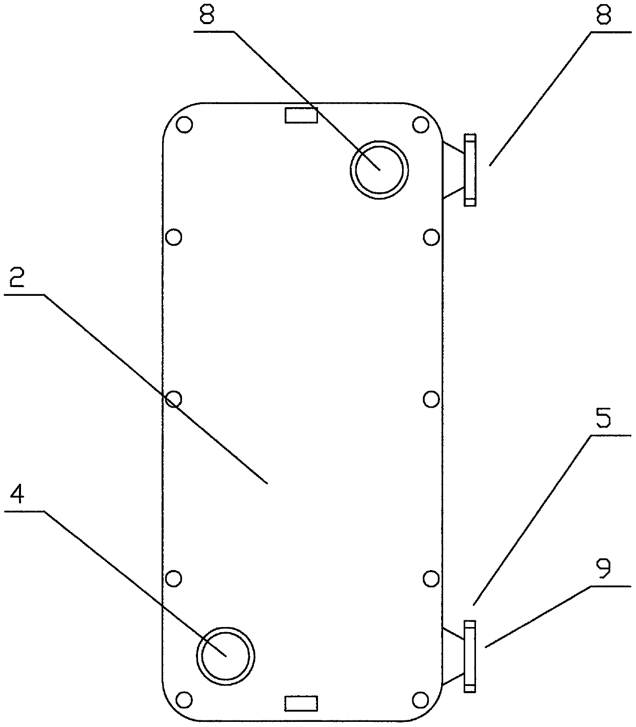 Pate heat exchanger for triple-effect heat energy reusing