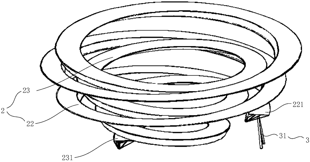 Inverted cone spiral building structure with high torsional resistance