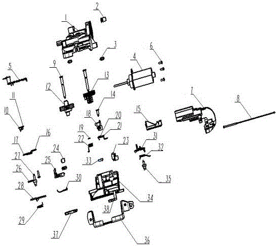 Self-suction tail door lock assembly