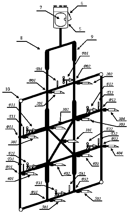 Array scanning resonance type sand content detector based on self-adaptive optimal linear fusion