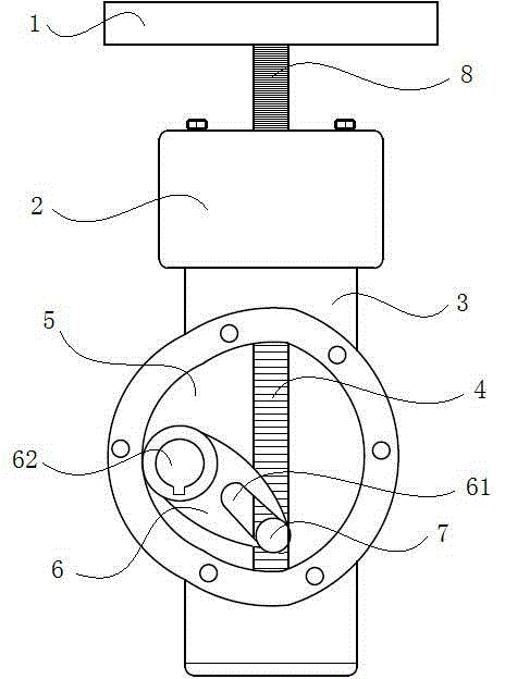 Shifting fork type butterfly valve driver