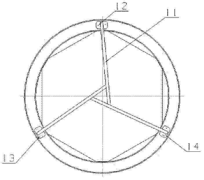 Ring-shaped carbon fiber truss support structure of coaxial three-reflector spatial optical system