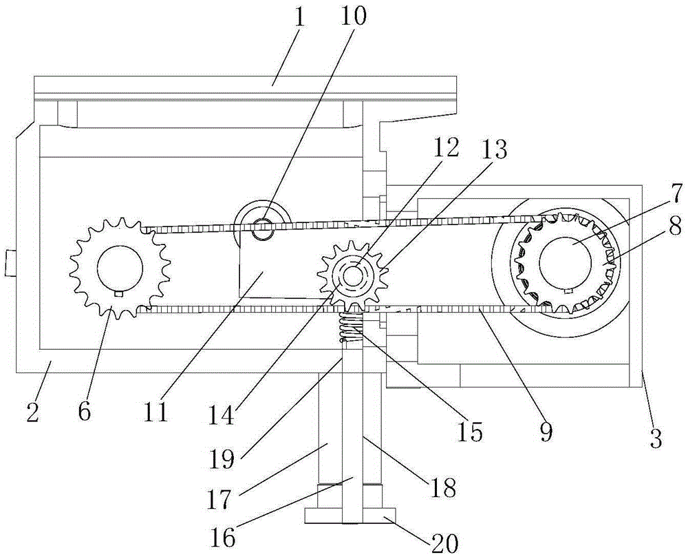 Chain transmission mechanism for grinding machine