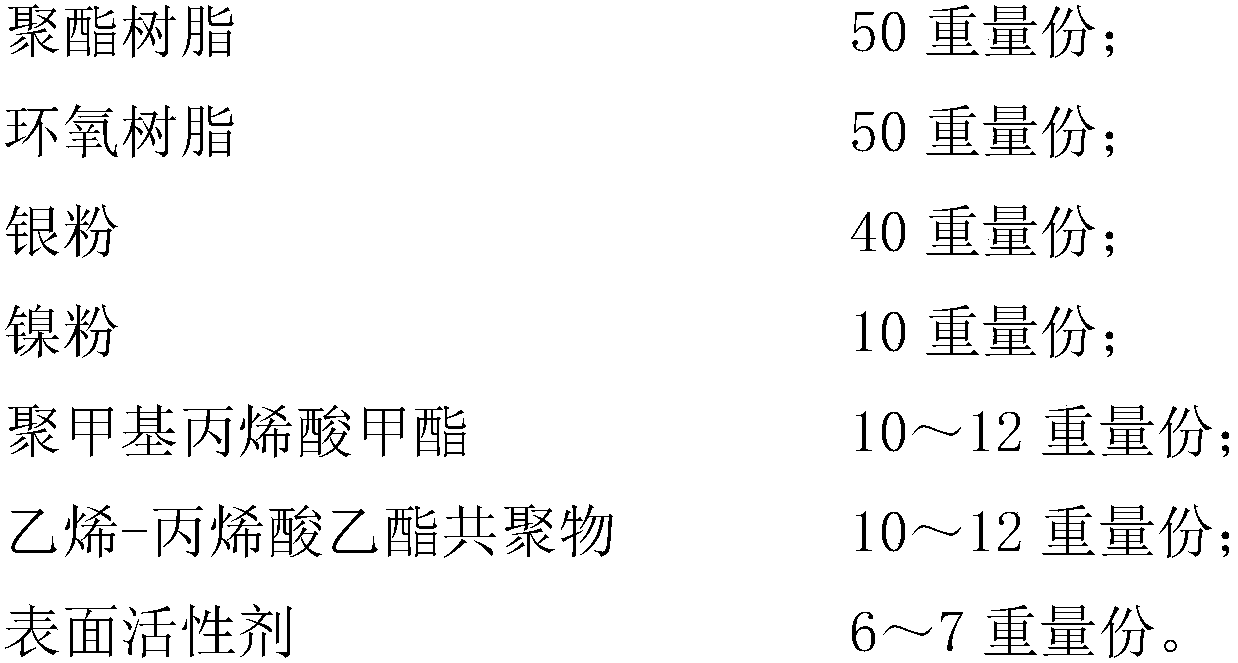 High-temperature-resistant conductive silver adhesive used for production of LED