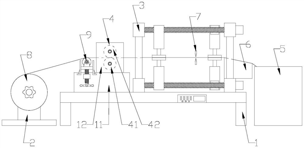 End conveying device for transfer film