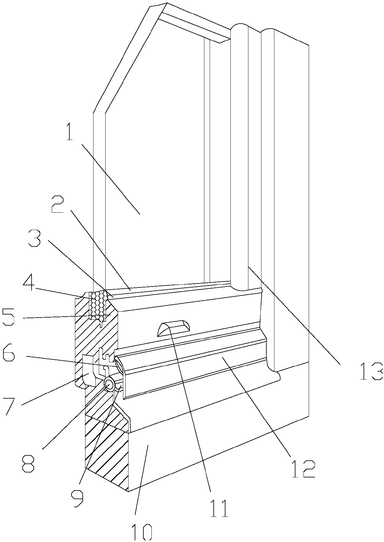 Aluminum alloy window mounting structure