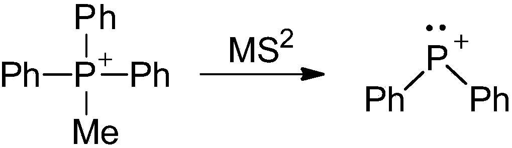 Phosphorus carpentine positive ion and gas-phase preparation and application thereof