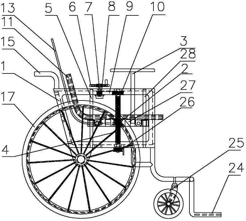 Liftable rehabilitation assistance wheelchair