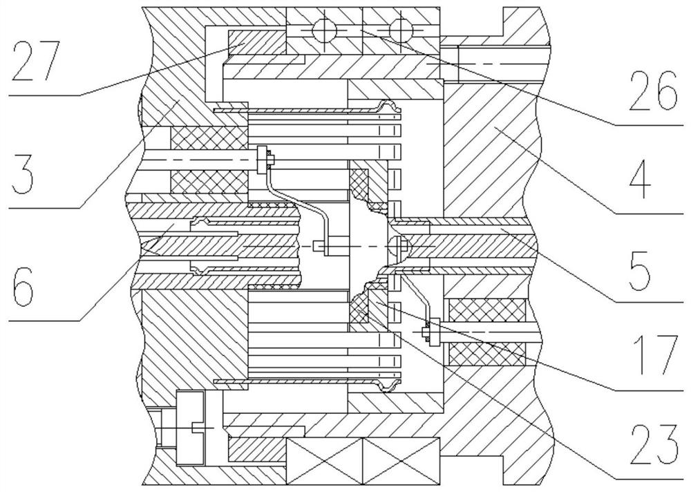 Three-channel broadband coaxial rotary hinge and implementation method thereof