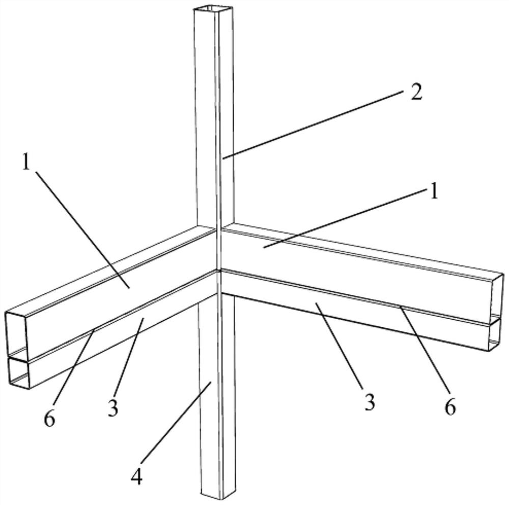 Double-beam modular steel structure interpolation self-locking node