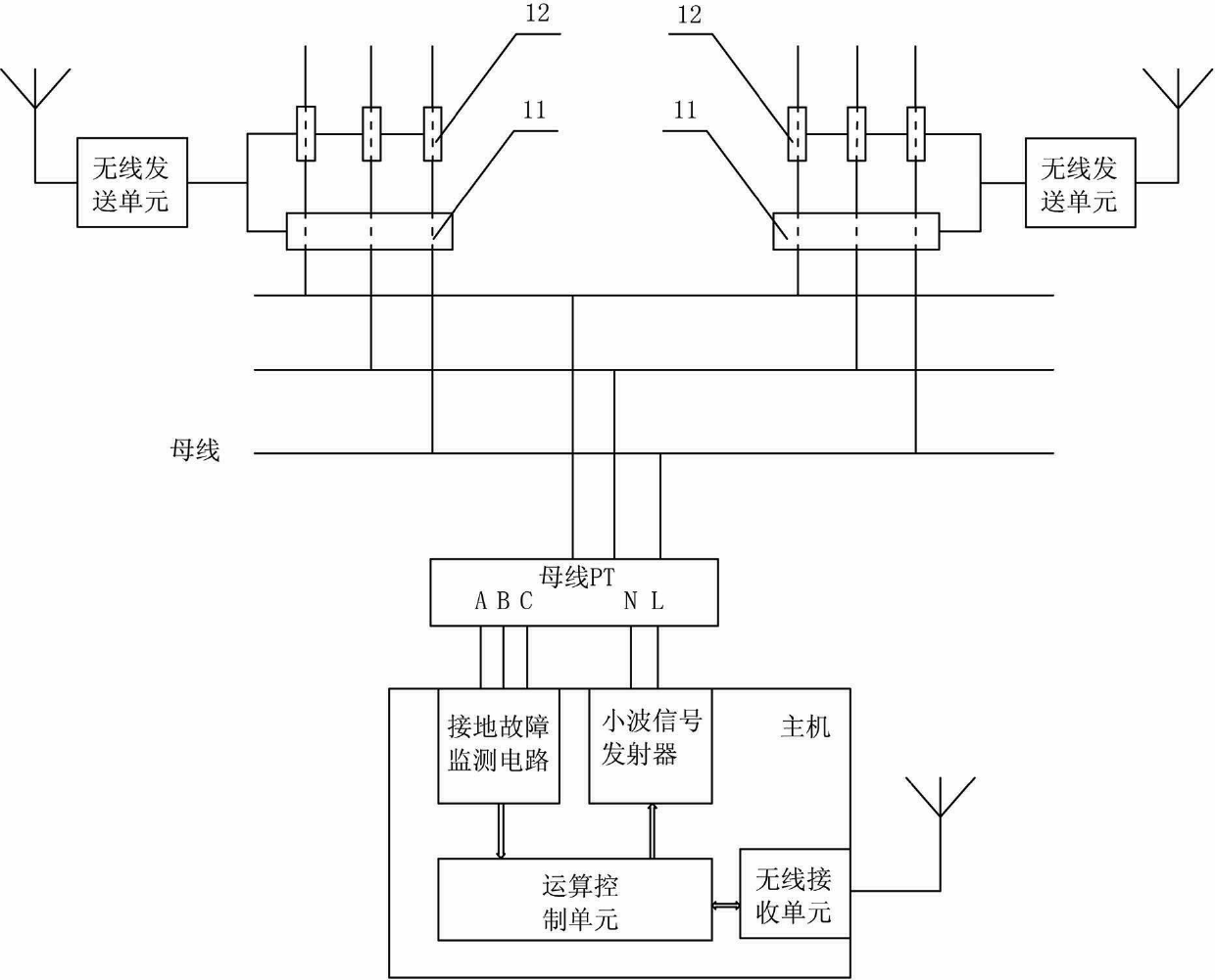 Low-current single-phase earth fault line selection and localization device