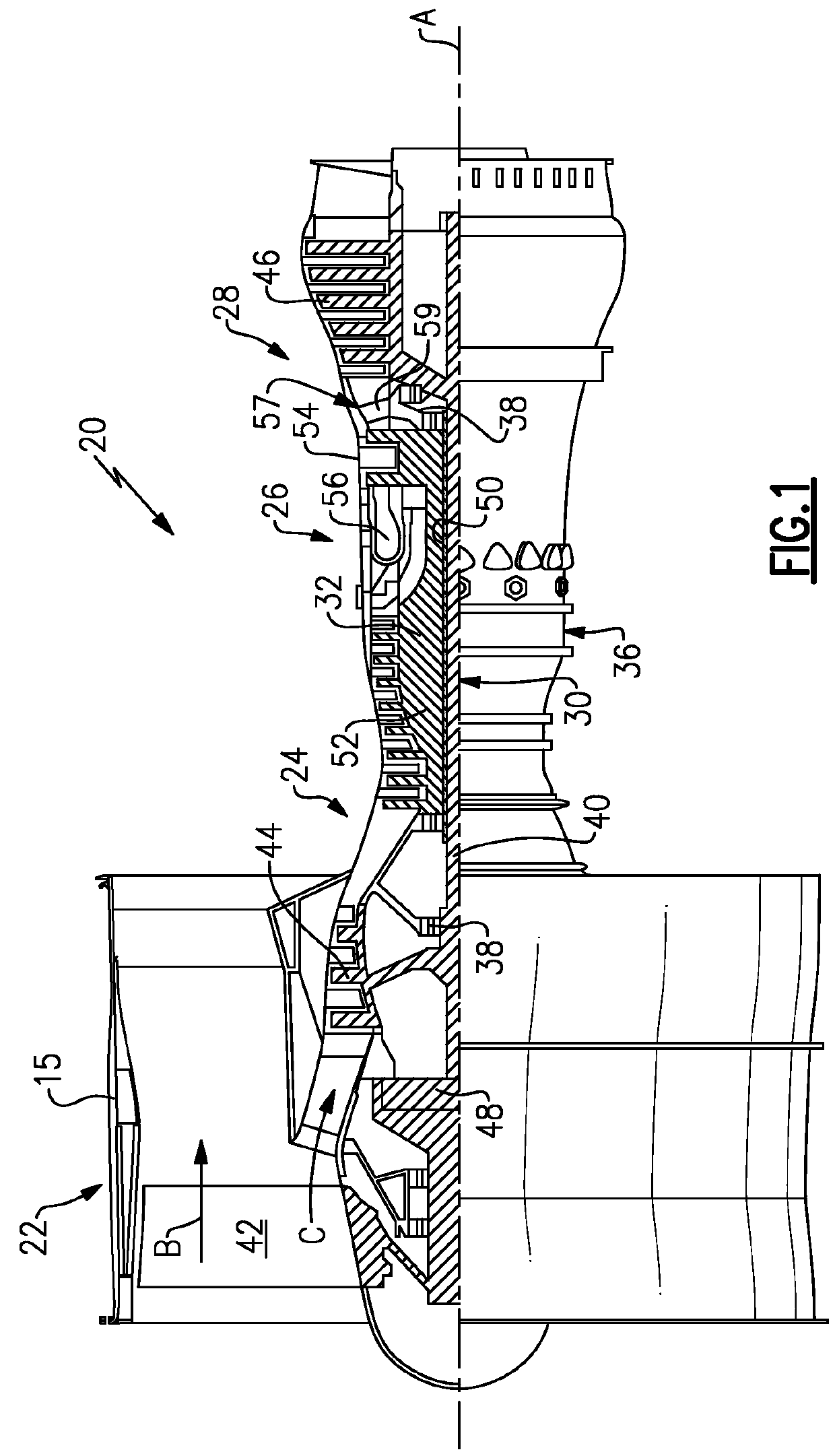 Geared gas turbine engine with oil deaerator and air removal