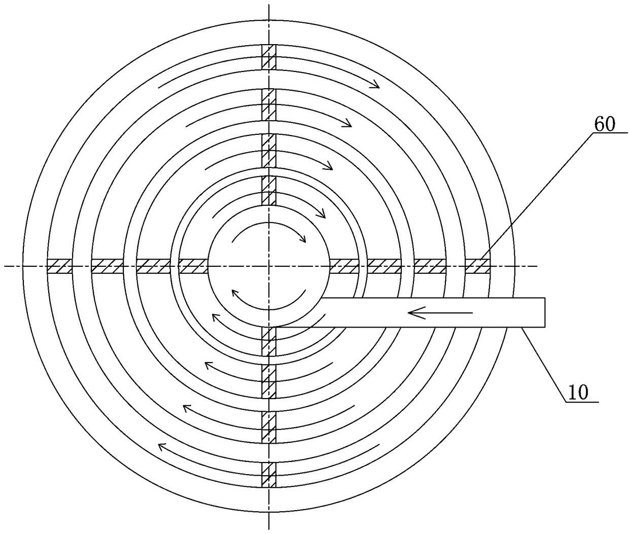 Cyclone separation device and method for smashed material particles according to particle size