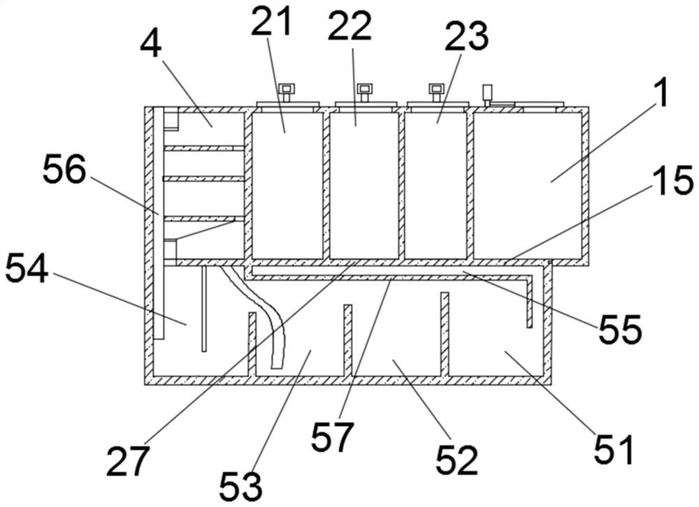 Buried four-station-in-one purification treatment device for medical waste