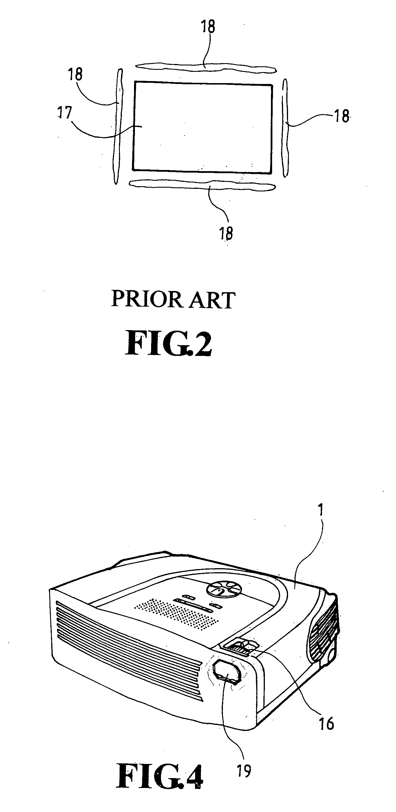 Light leakage preventive structure for front projector