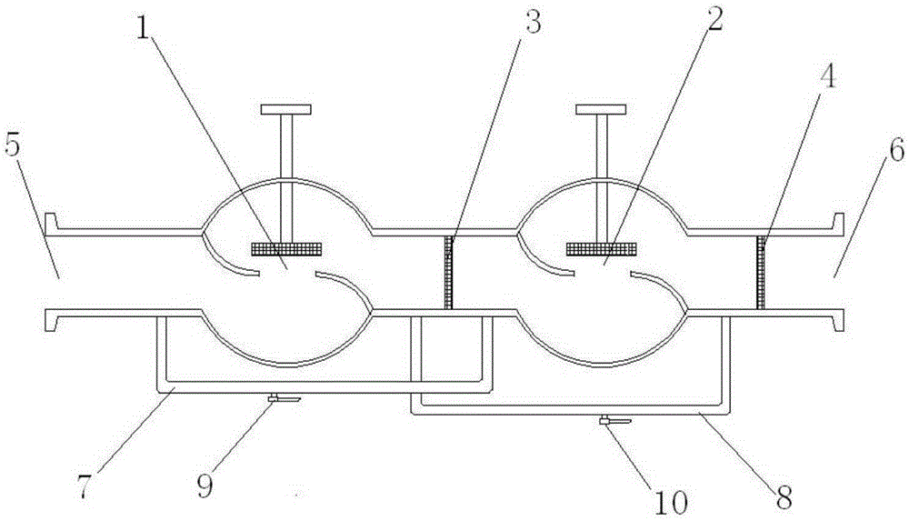 Anti-blockage backflush double-valve device