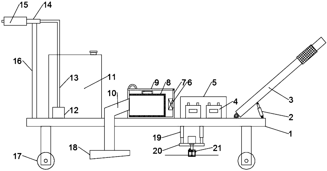 Lawn trimming and watering device for agricultural greening