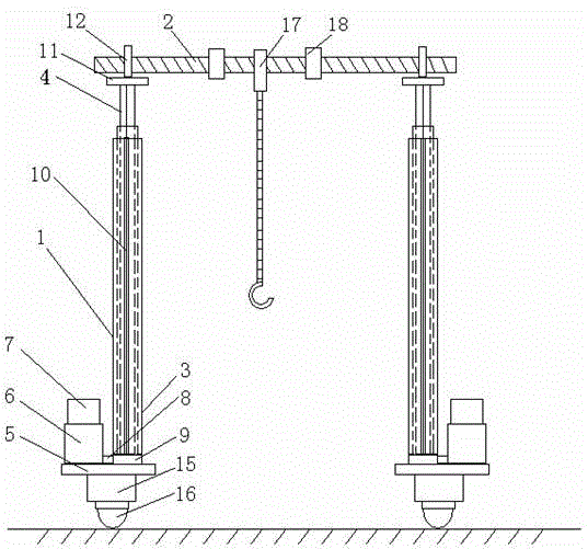 Portable door-shaped combined crane boom