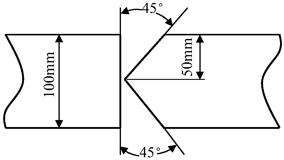 Submerged arc welding method for BB503 steel plate welded joint of 100mm thick blast furnace shell