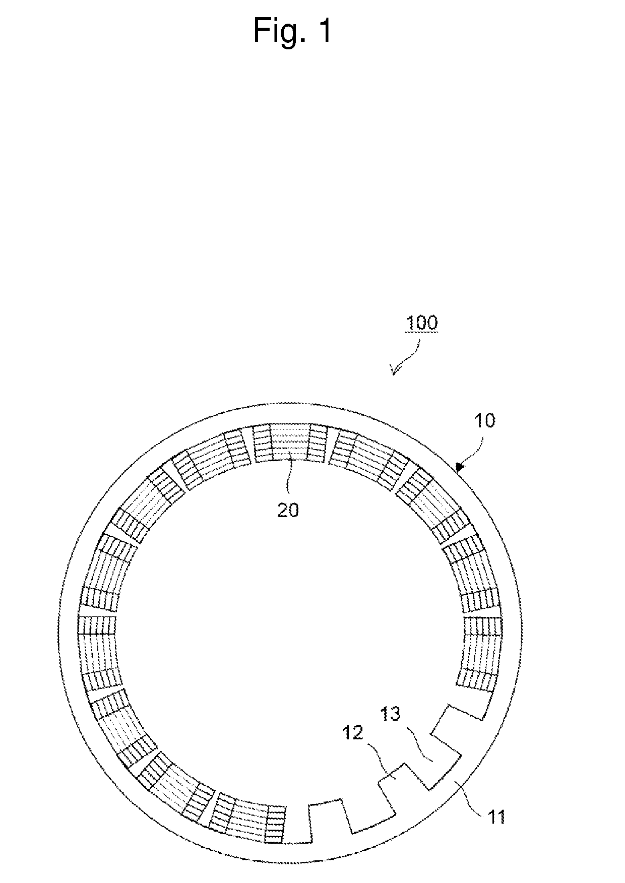 Production method for stator