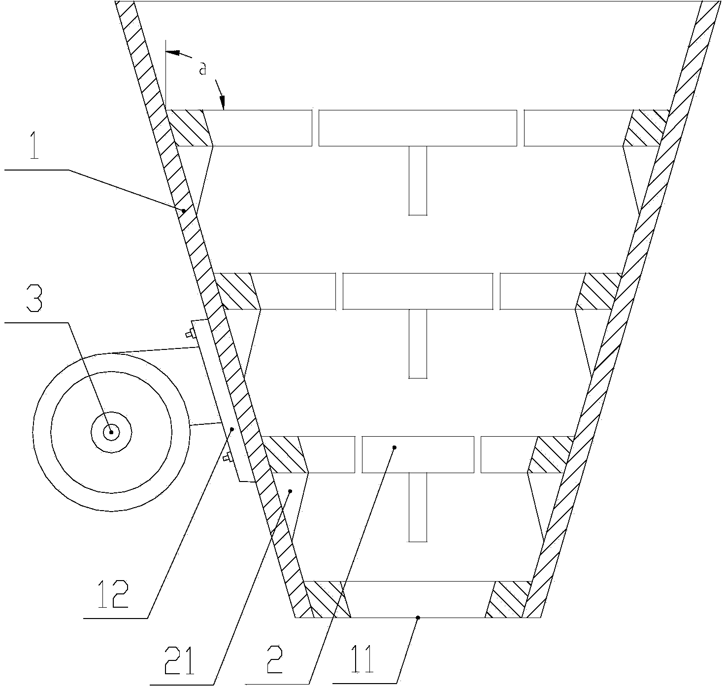 Ore feeding hopper device