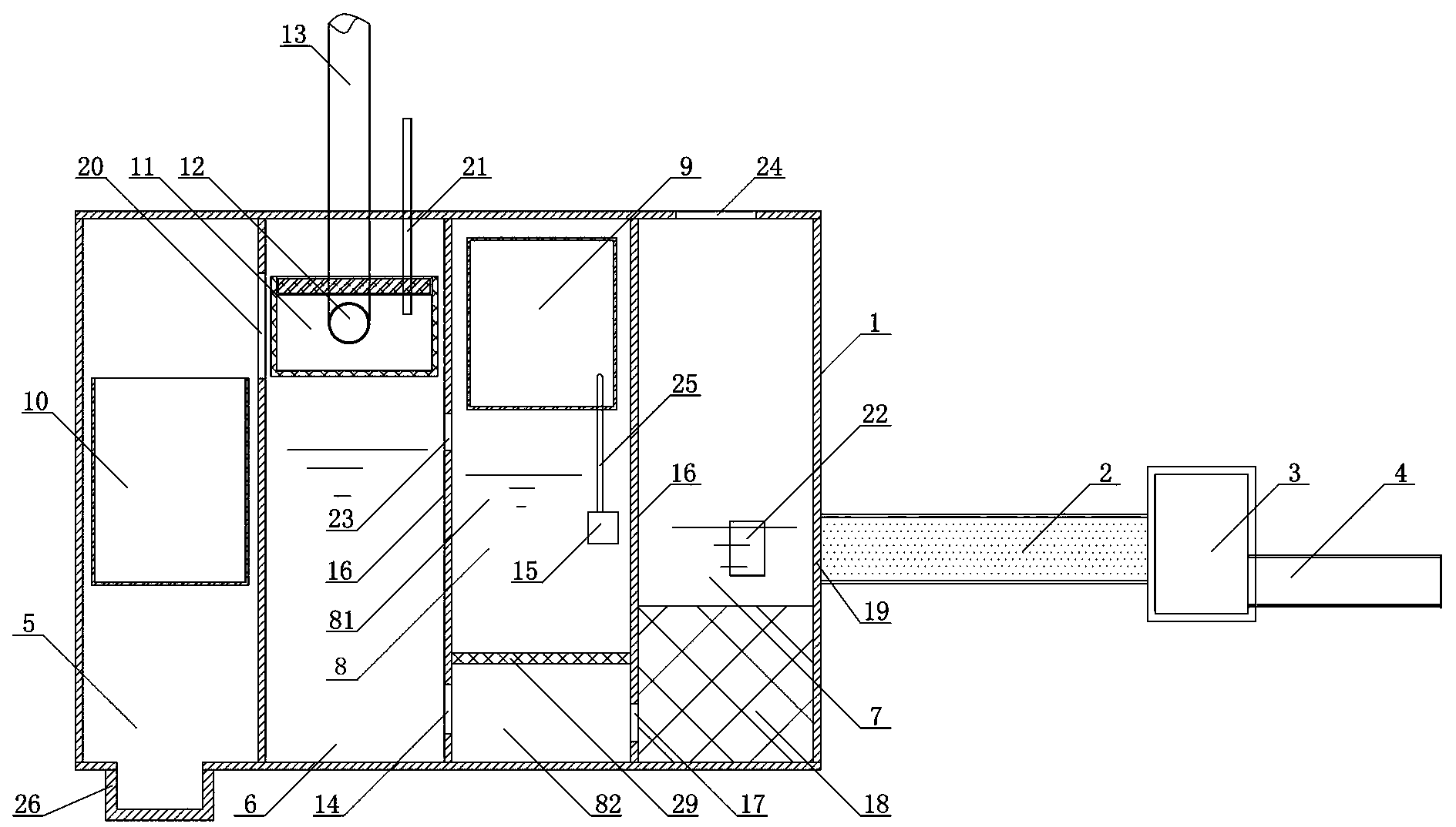 Kitchen effluent treatment method and kitchen effluent treatment device