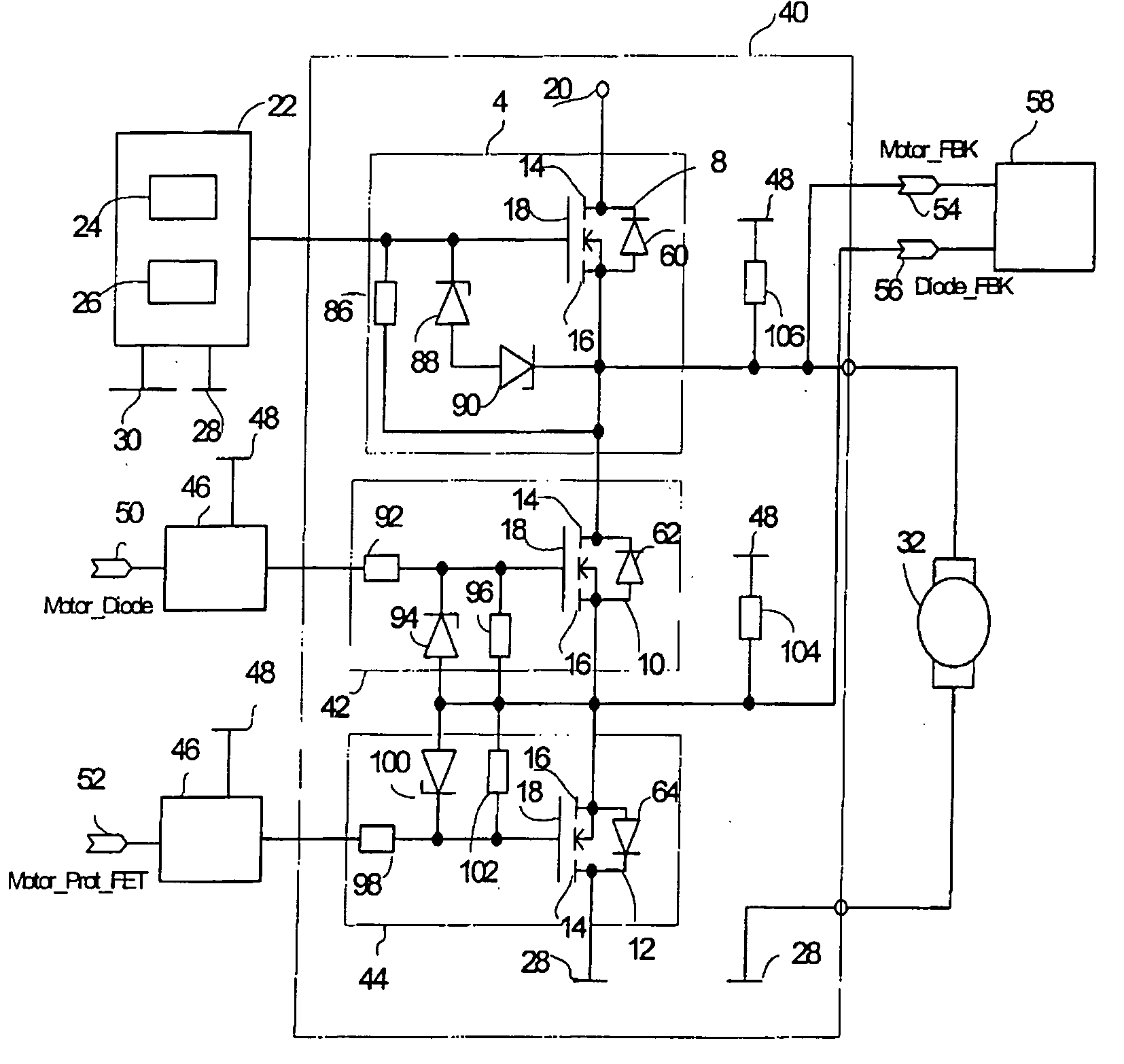 Motor Control Circuit With Malfunction Monitoring