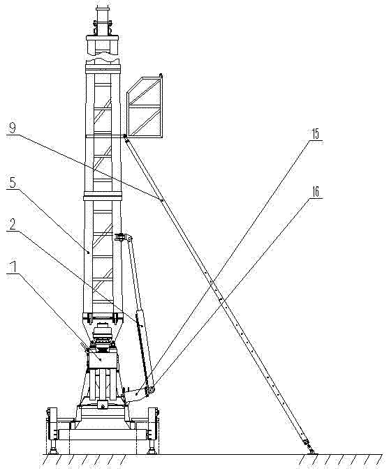 Integrated core drilling machine for single-cylinder double-acting tower crane