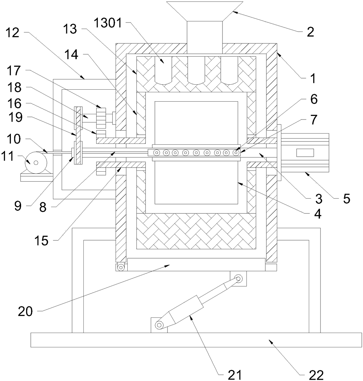 Feed uniform stirring device with drying function