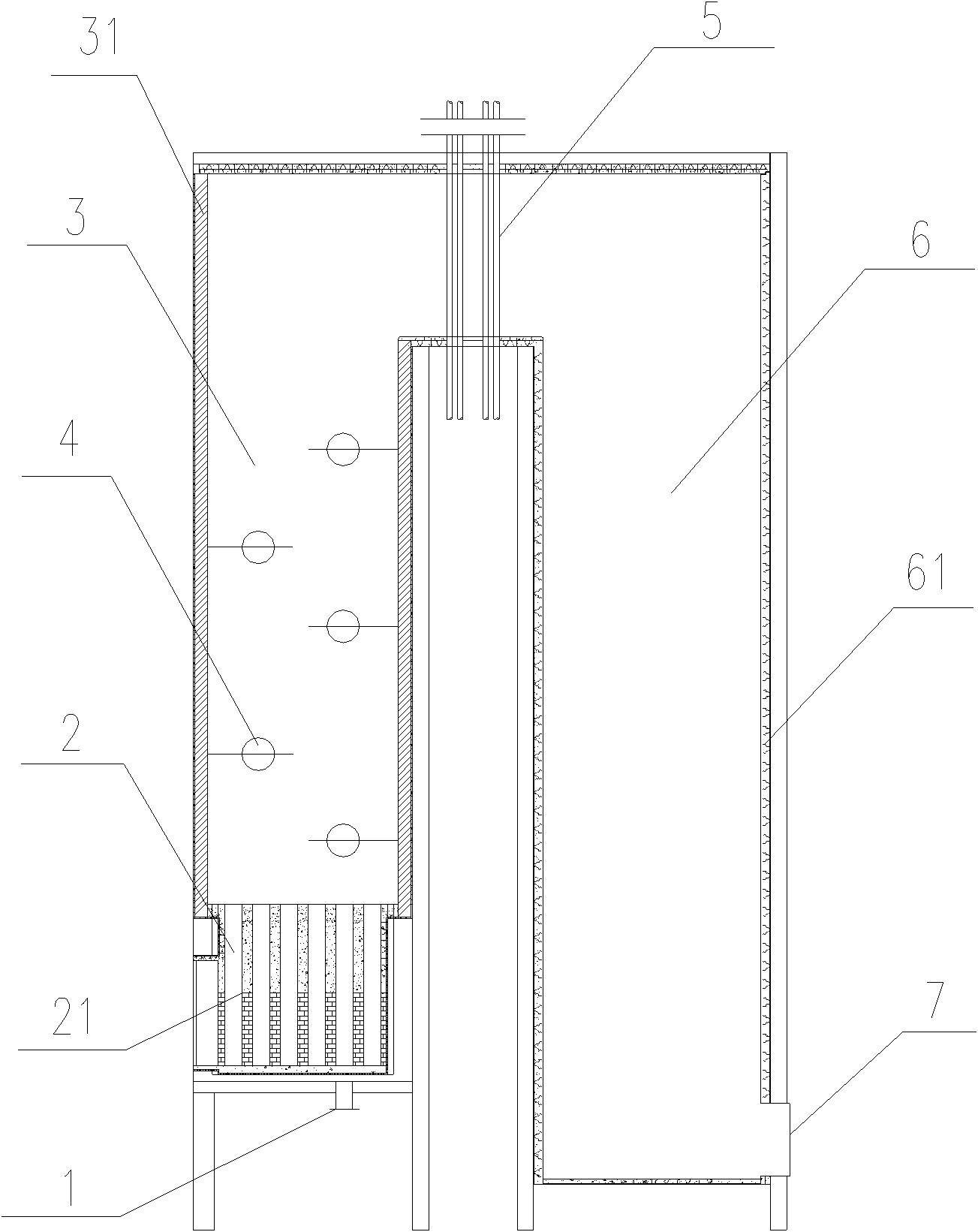 Residual heat absorbing boiler for CO